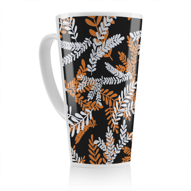 White Olive Leaves Latte Mug