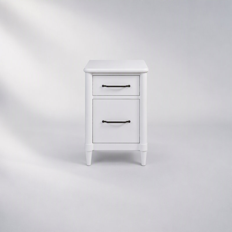 Classeur durable à 2 tiroirs avec glissières lisses et rangement spacieux, parfait pour les espaces de bureau organisés.
