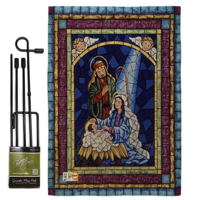 Double Sided 18.50'' H x 13'' W Polyester Christmas Flag Set
