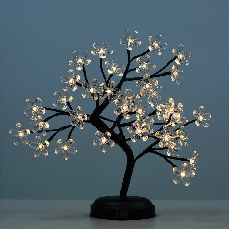 Led Artificial Rose Night Light Valentine Day Tabletop Bonsai Tree Lights  For Home Wedding Bedroom Tabletop