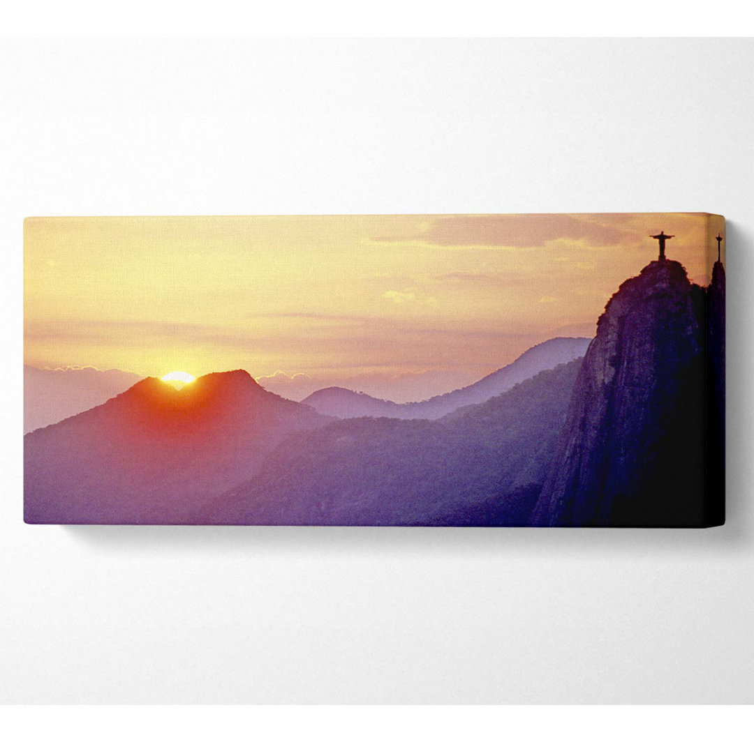 Sonnenuntergang über Brasilien - Panorama-Kunstdrucke auf Leinwand mit Wrapped Canvas