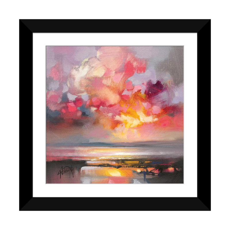 « rose cumulus study i », impression sur toile, Papier d'art encadré noir, Blanc, H 16 po x l 16 po x P 1 po