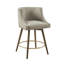 Chaise de comptoir pivotante à 360 ° - tissu beige, pieds en bois massif café foncé, siège pivotant bronze antique, revêtement, pieds-362225176-362225174
