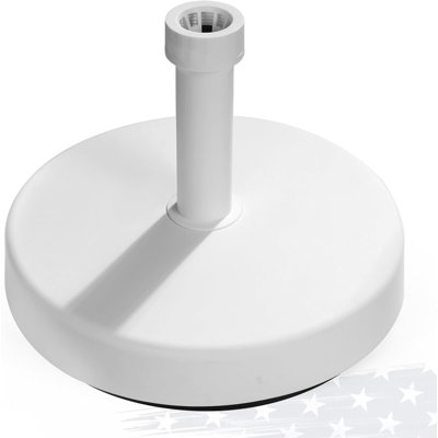 Base de parasol remplissable de 49 lb, support de parasol de patio robuste et rempli de sable / pierre, base extérieure pour jardin, pelouse, terrasse, bord de piscine, blanc