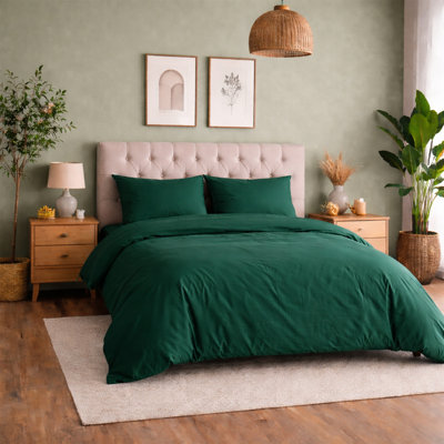 Complete Plain Bedding Set | Duvet Cover, Deep Fitted Sheet & Pillowcases
