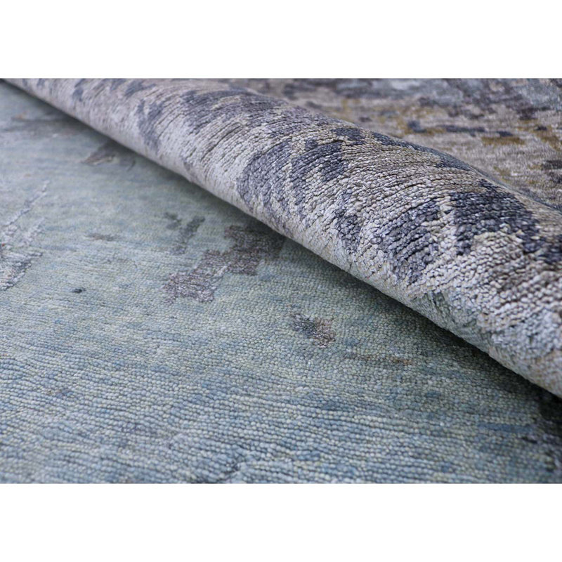 Hand Woven Wool Abstract Area Rug, Rectangle 10' x 14'