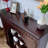 Nut-Brown Solid Wood Freestanding Fireplace