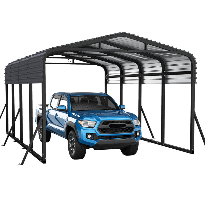 Heavy Duty Metal Hardtop Carport, Outdoor Vehicle Shelter For Cars, Tractors & Equipment, 12 Ft x 20 Ft