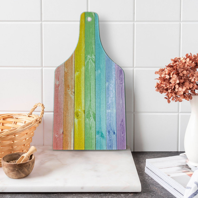 Multicolore planche à découper en verre trempé Ambesonne
