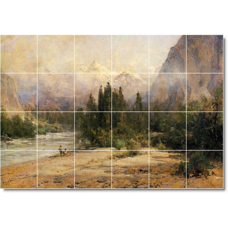 Carreau de céramique décorative 36 po x 24 po 6 po x 6 po, Paysage 04274