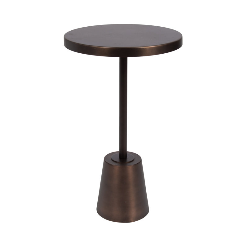 Tira Round Metal Side Table, Bronze