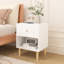 Table de chevet blanche en bois avec tiroir et tablette pour table de chevet de 23,22 po de hauteur