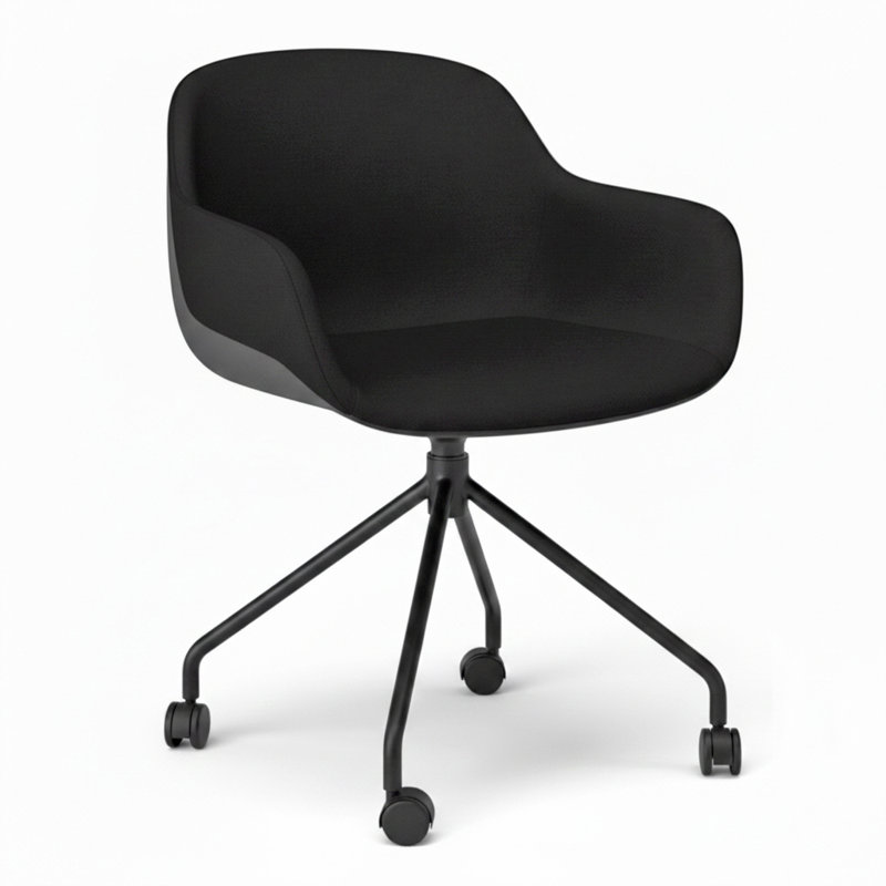 Chaise de travail moderne à dossier moyen avec roulettes