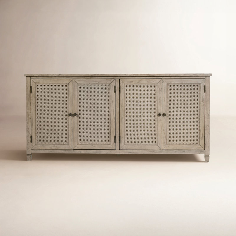 Charleston 70 in. W Rectangular Cane 4 Door Sideboard