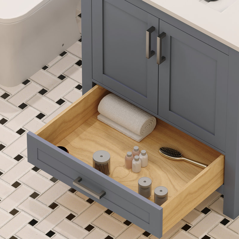 Ensemble de meuble-lavabo simple Rooh, Gris, 30"