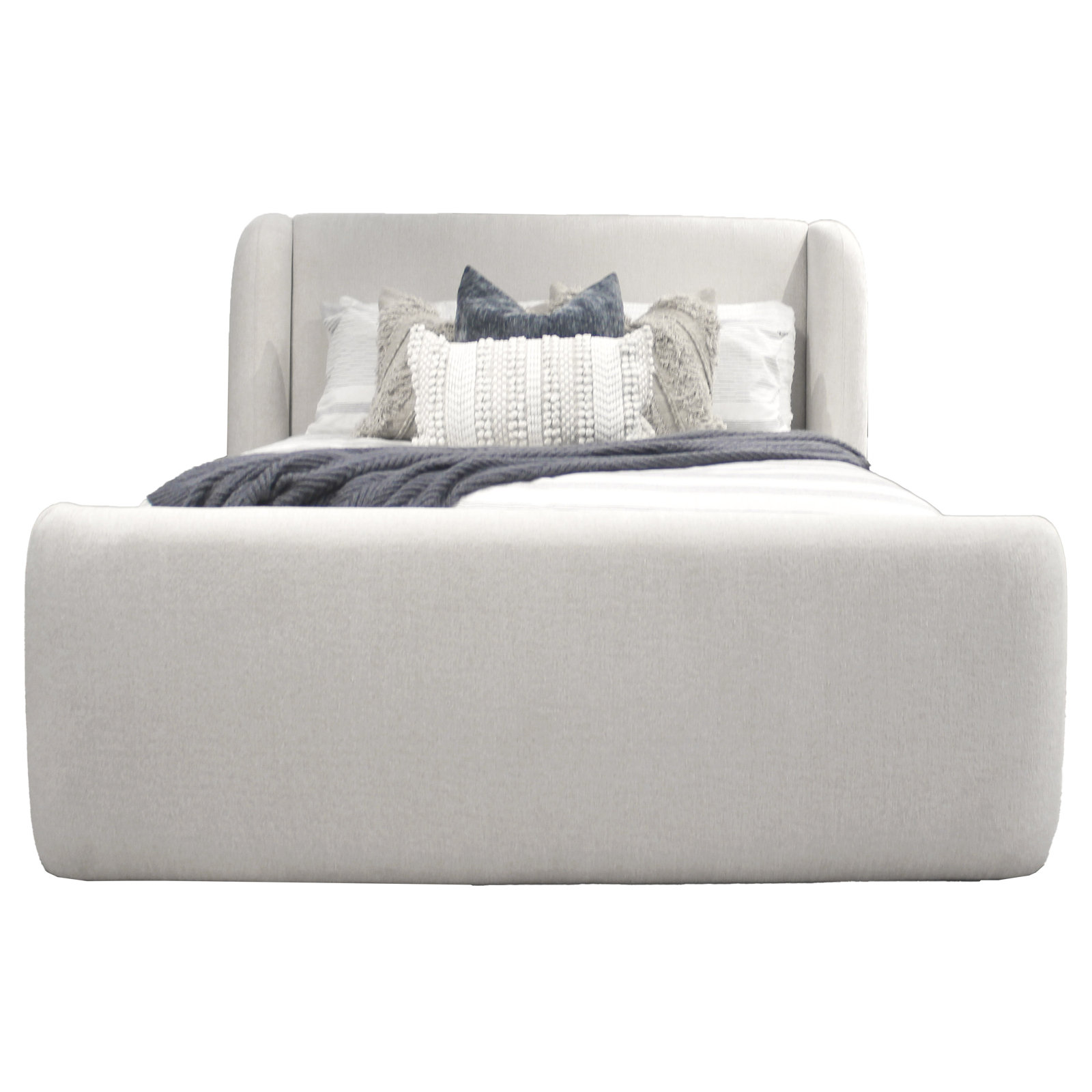 Upholstered Wingback Bed, King 