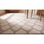 Tapis ivoire moderne à motif géométrique en laine à motif quadrilobe neutre tissé à plat-124205846