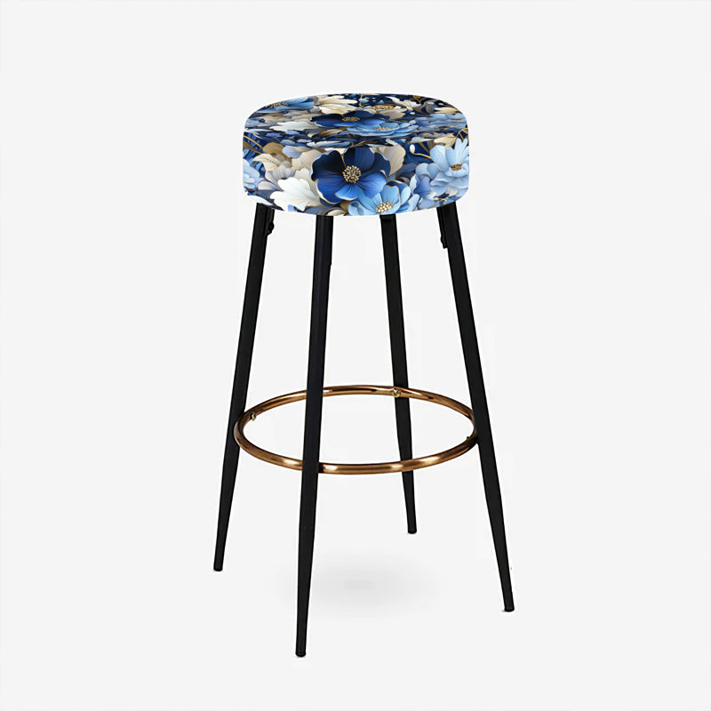 Ensemble de 2 tabourets de bar blanc et bleu