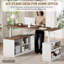 Bureau debout en L de 63 po avec tiroir et support pour moniteur, bureau de direction à hauteur réglable avec armoire de rangement et prise de courant-1446737051
