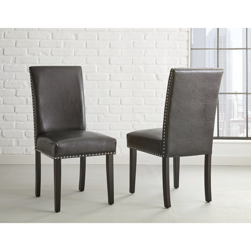 Chaise de salle à manger rembourrée noire Mcmorris