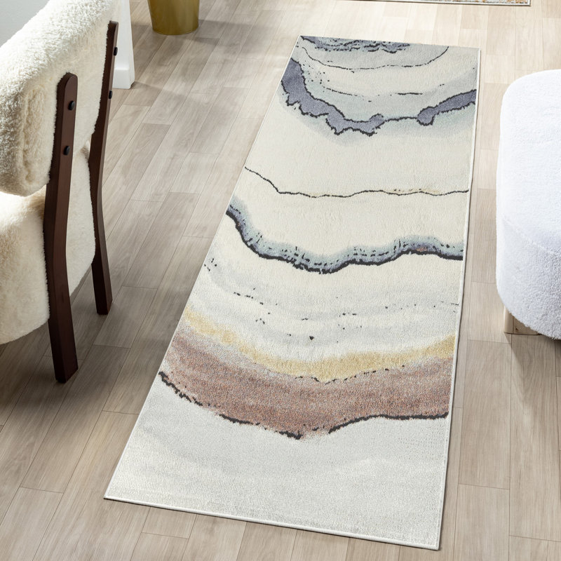 Dahlia Multicolor Modern Marbled Area Rug, Runner 2'1" x 7'4"