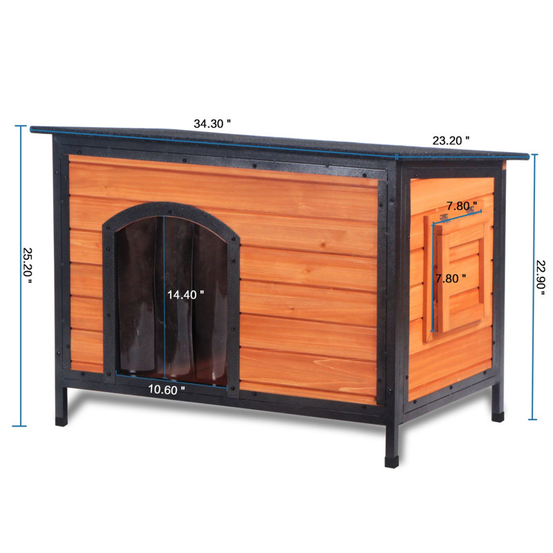 Abri pour chien en bois 25 po avec toit relevable et abri pour chien facile à nettoyer, H 25,25 po x l 23,14 po x P 34,27 po