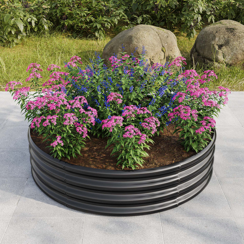 Versatile Metal Raised Garden Bed for Abundant Planting and Outdoor Beauty, Black
