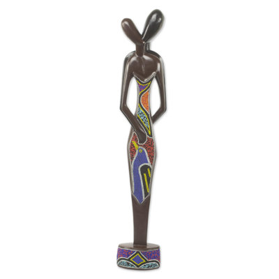 Statue moderne en bois de perles Howerton Young Lovers