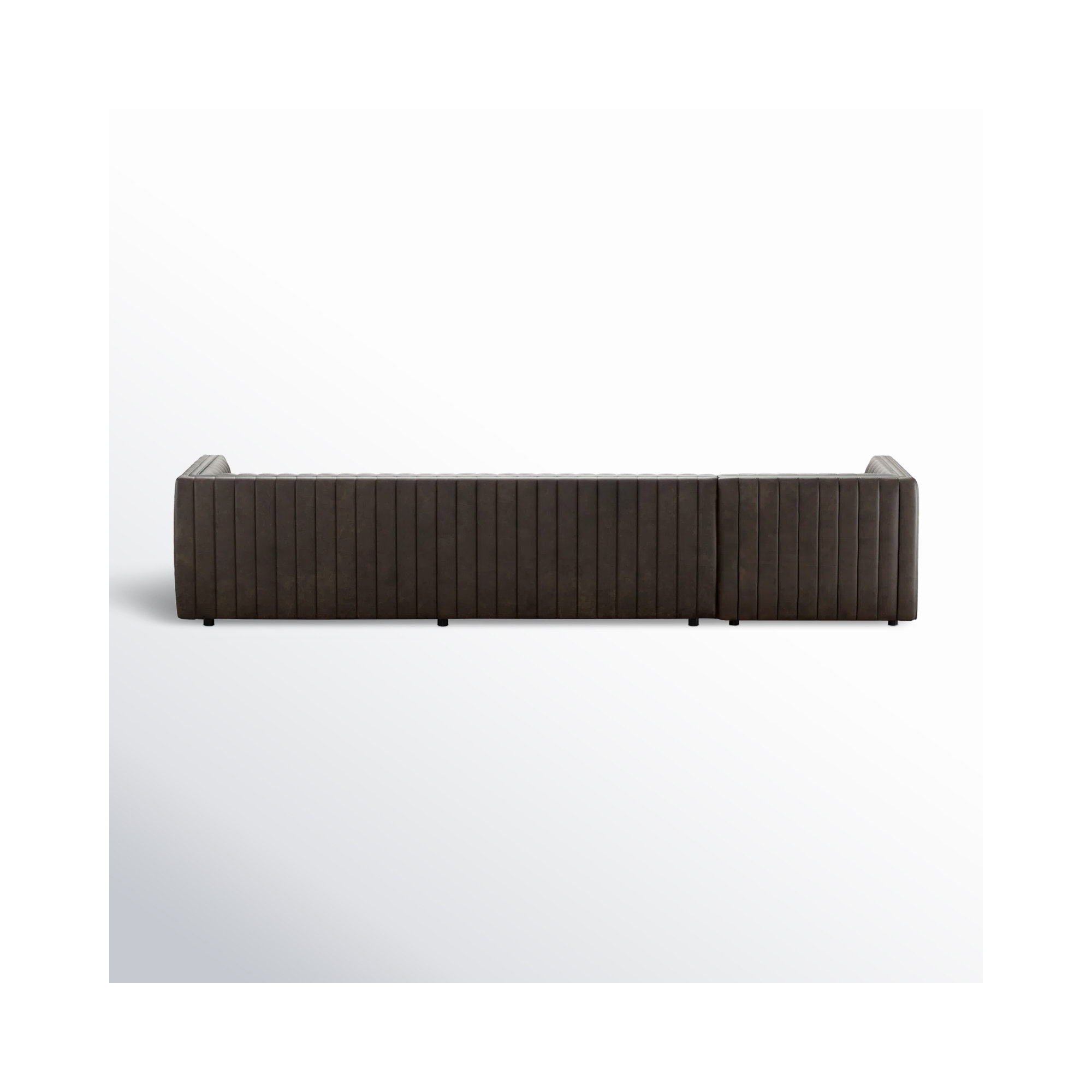 Brandt Upholstered Chaise L-Sectional, 26.5" H x 126" W x 64" D, Deacon Wolf Genuine Leather, Left Hand Facing