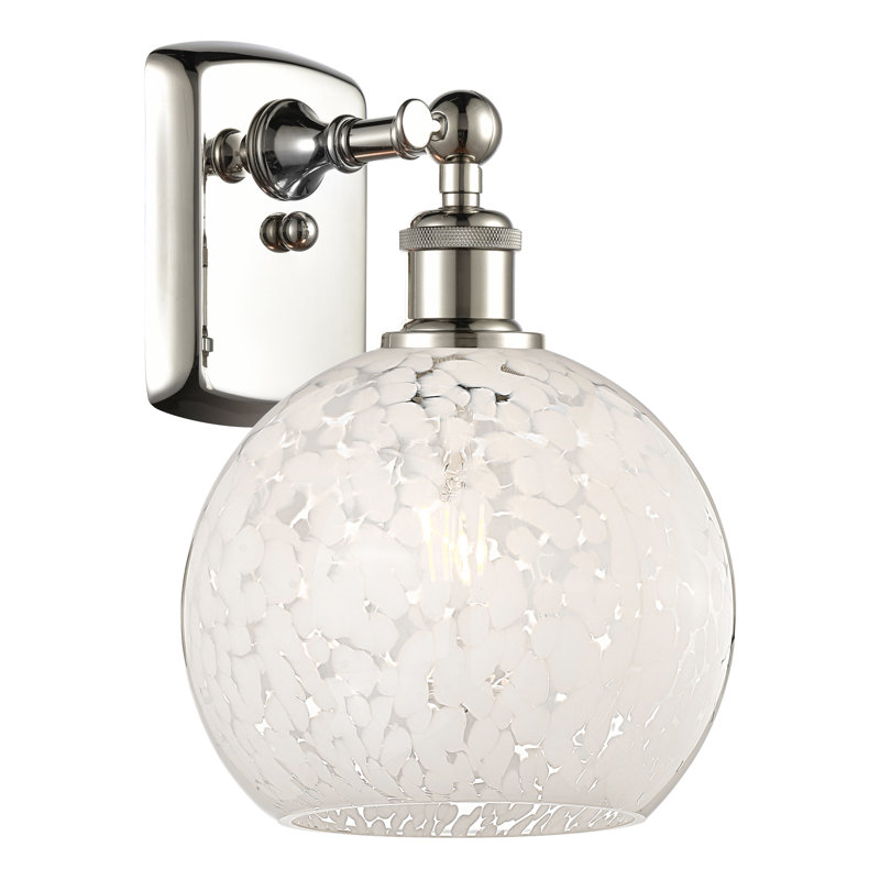 Berganzo Steel Armed Sconce, 11" H x 8" W x 8.13" D, Polished Nickel