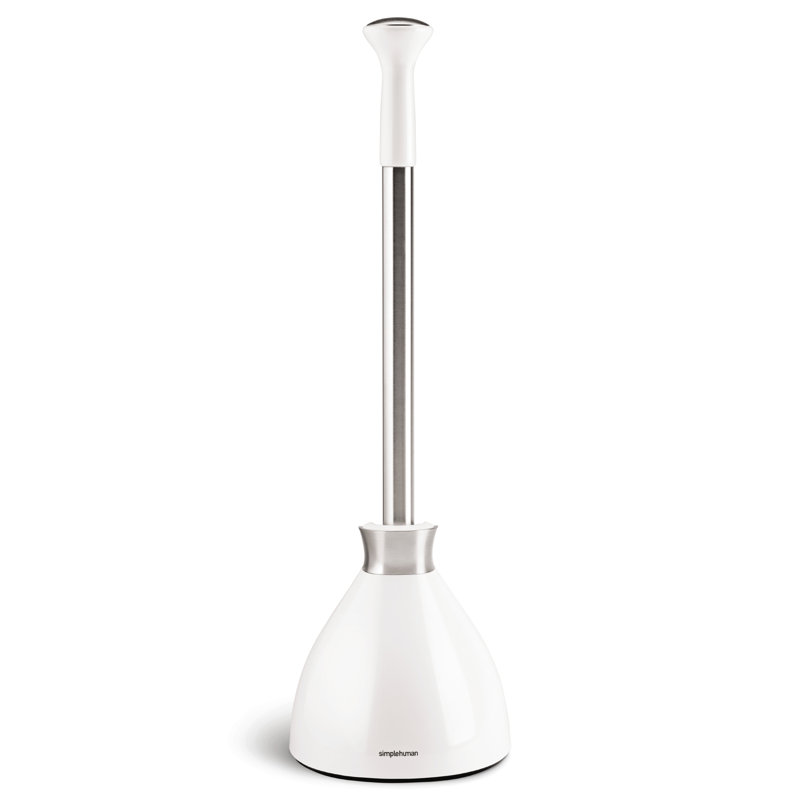 Simplehuman Toilet Plunger and Caddy Stainless Steel, White