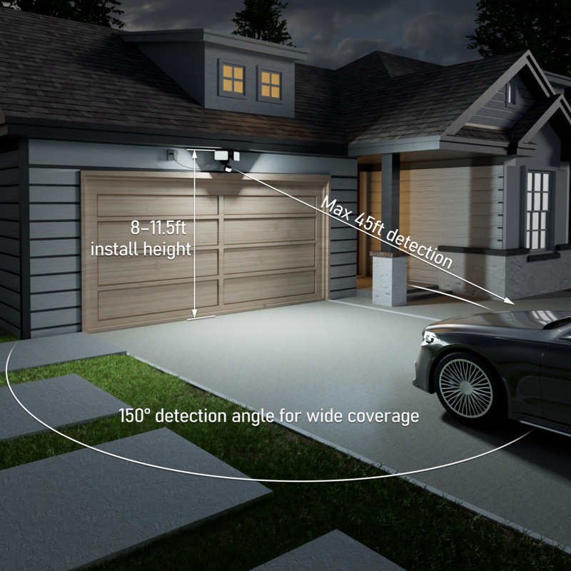 Éclairage de sécurité à DEL à culot double 25 W 3 CCT, capteur de mouvement et projecteur crépuscule à l'aube, bronze, Bronze