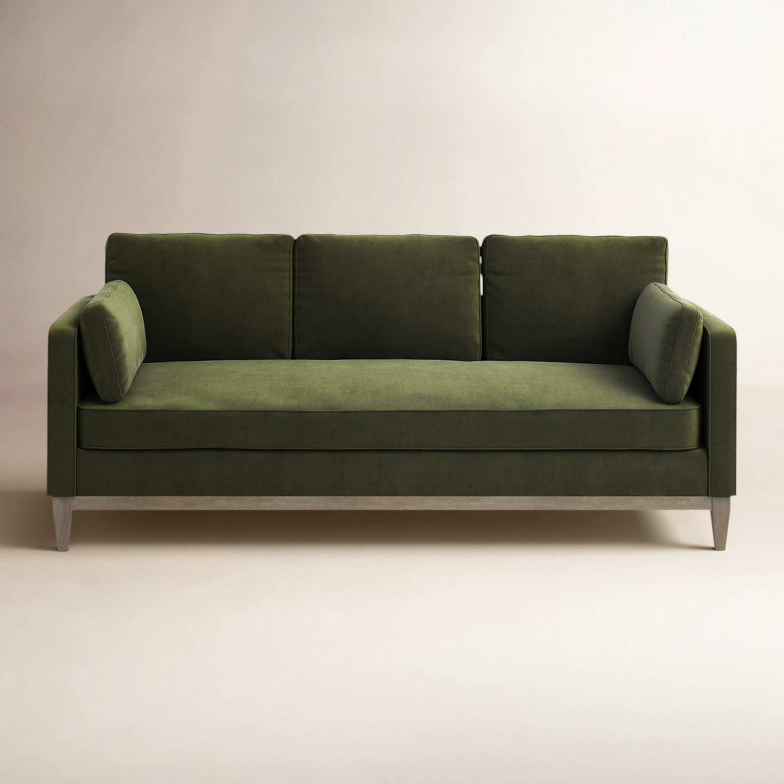 Pera 84'' Upholstered Sofa, Olive Green Velvet