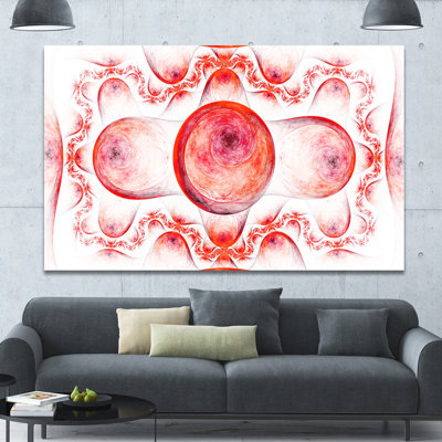 " Red Exotic Pattern On White "