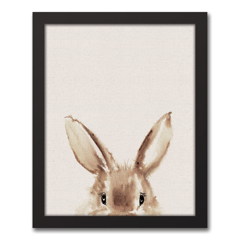 «Peeking Bunny», reproduction sur toile encadrée
