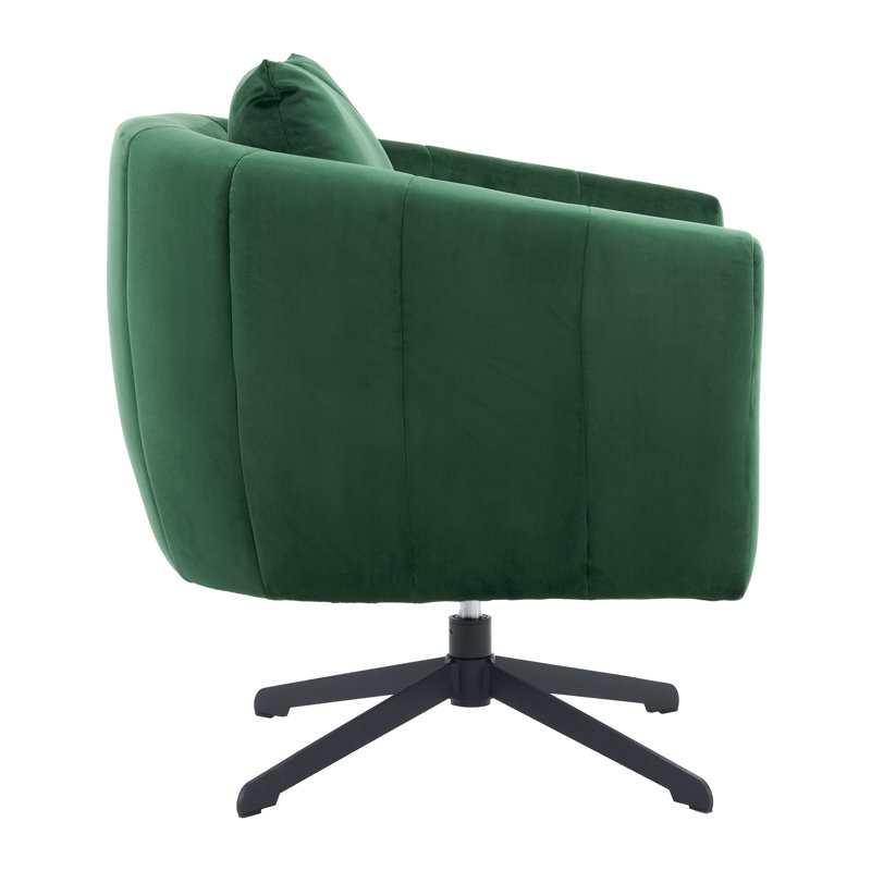 Metal Leg Velvet Swivel Chair, Green Velvet