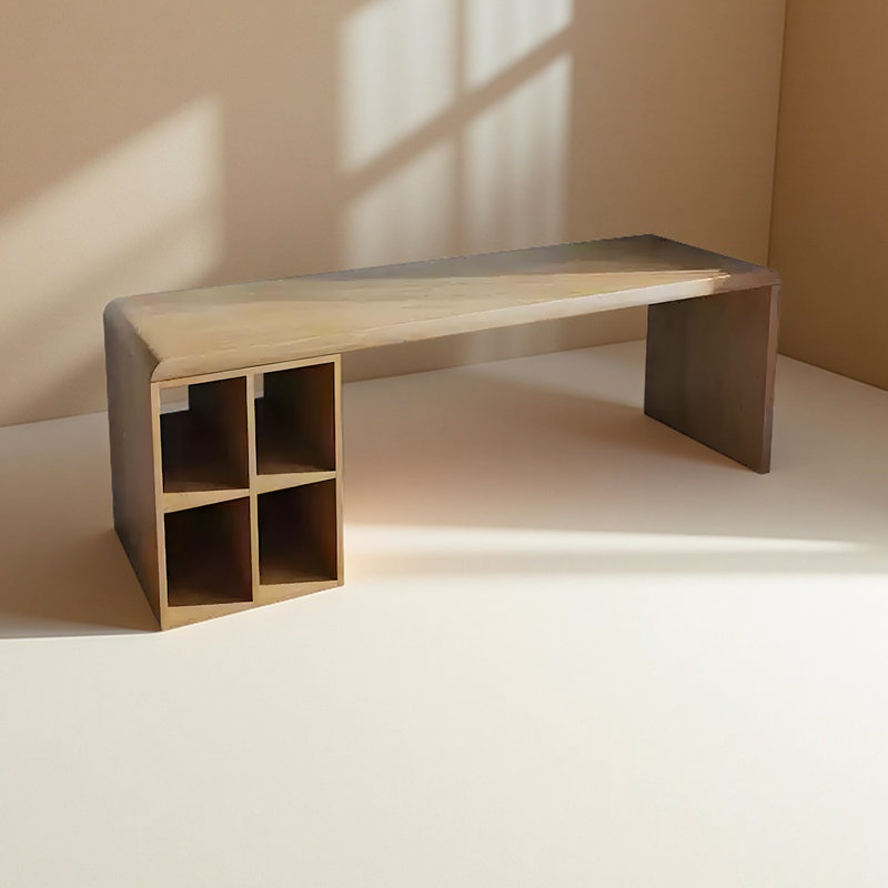 Bureau d'écriture en bois massif, H 29,53 po x l 70,87 po x P 27,56 po
