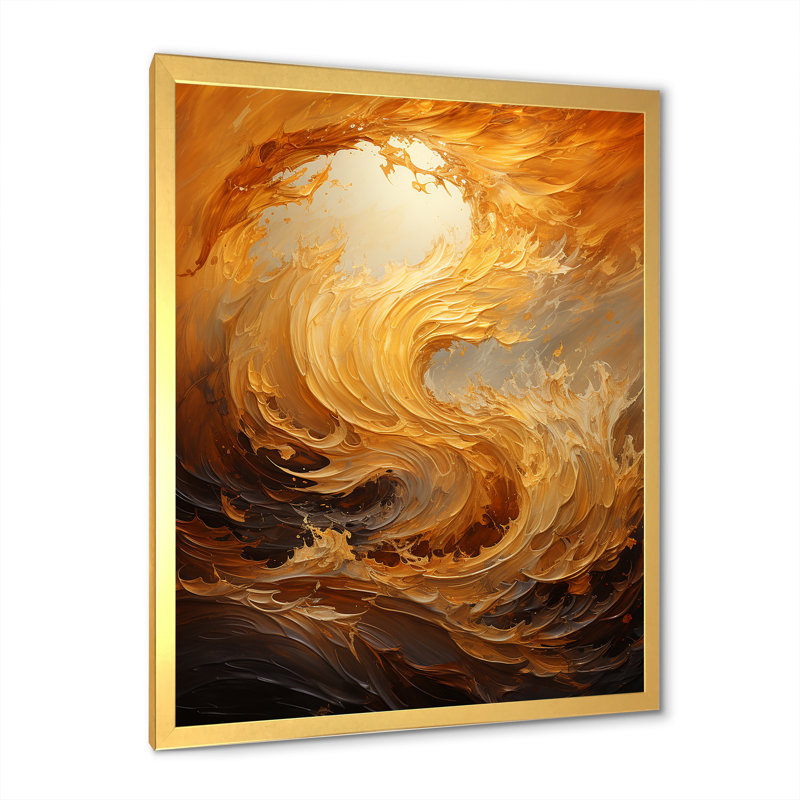 Décoration murale Golden Golden Surge II - spirales abstraites, H 20 po x l 12 po x P 1 po, Encadrement doré