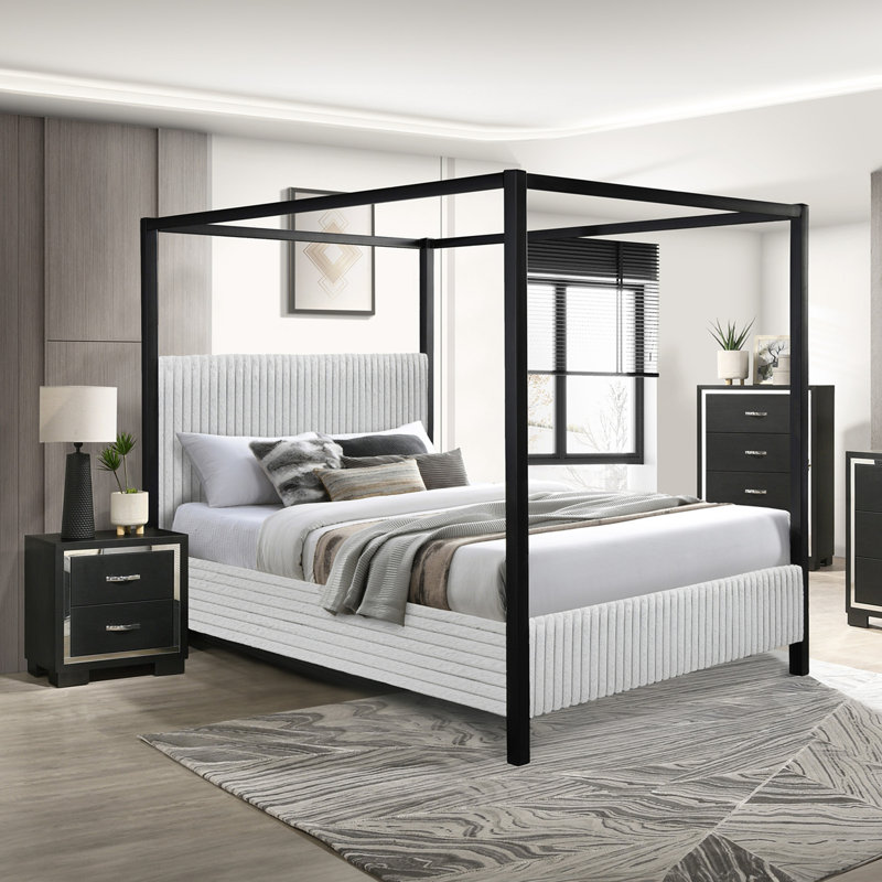Mobilier de chambre à coucher 1pc, Noir, Très grand lit
