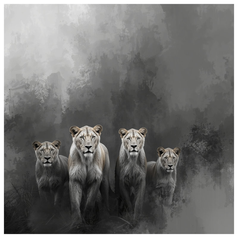Toile tendue avec châssis Lions, 20 po x 24 po