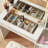 Vanity Desk With Mirror And Lights Set, 43.5'' Fluted Makeup Vanity With 6 Drawers And Adjustable Shelves,wood Make Up Vanity Dressing Table With Glass Top And Power Outlet For Bedroom-1506464784