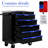 5 Drawers Workshop Tool Cart On Wheels - Black Blue, Strong And , One Side Handle For Easy Movement, Versatile Storage Lockable Cabinet + Construction, 4" , Spacious