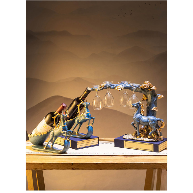 Support pour bouteilles de vin et verre de table Cambra - bleu