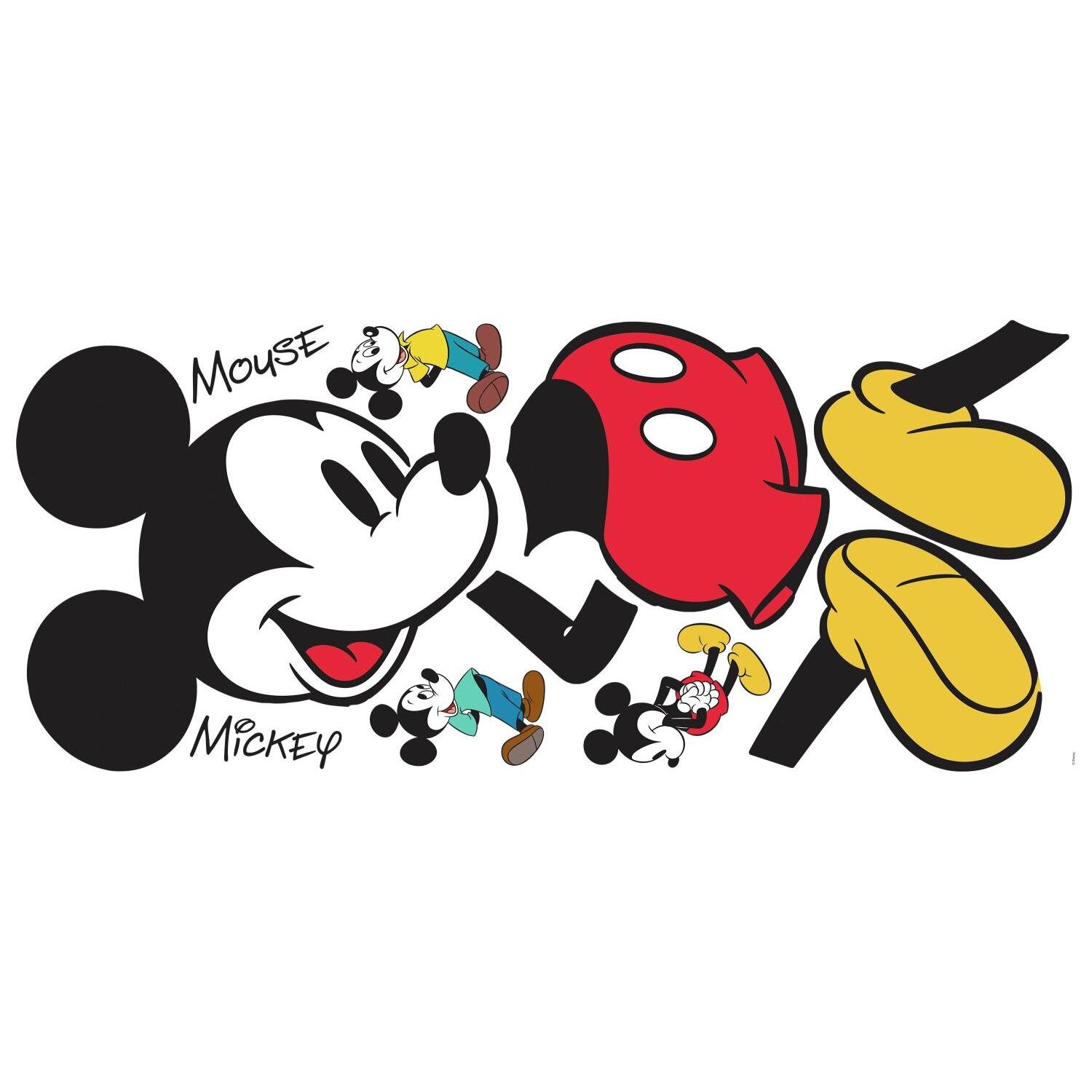 RoomMates Disney Mickey Mouse Red and Yellow Line Art Peel and