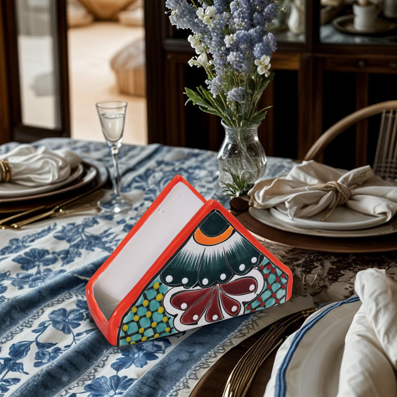 Talavera Napkin Holder - Green