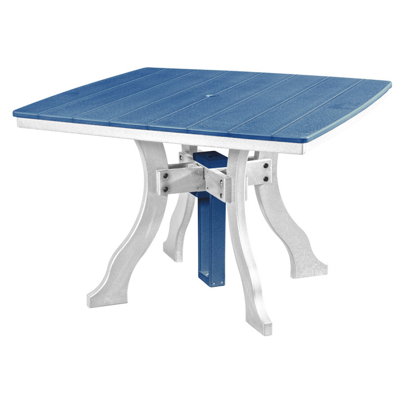 Table carrée Rosecliff Heights, Bleu, Blanc