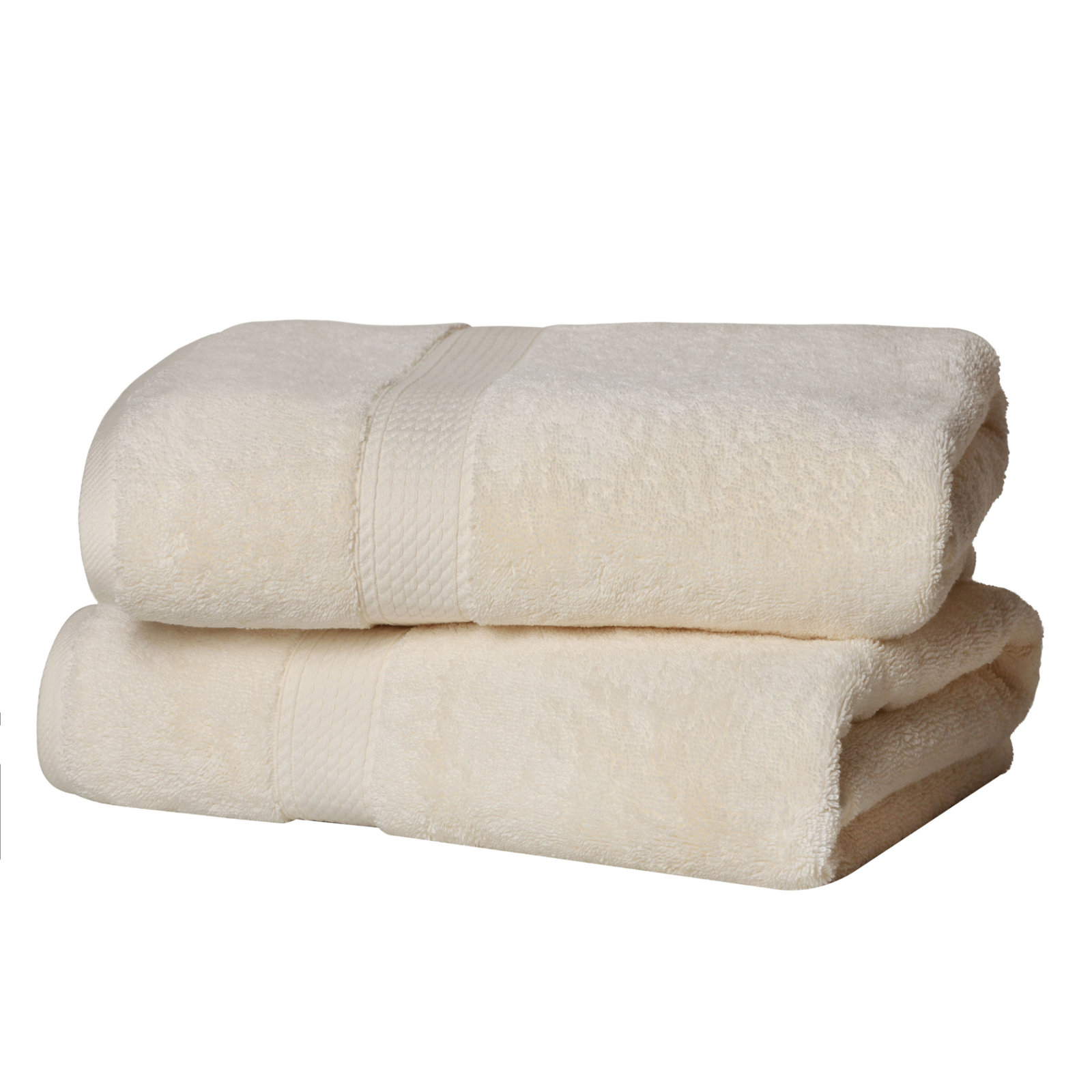 Renata 800 GSM 2 Piece Certified Egyptian Cotton Bath Towel Set , Cream