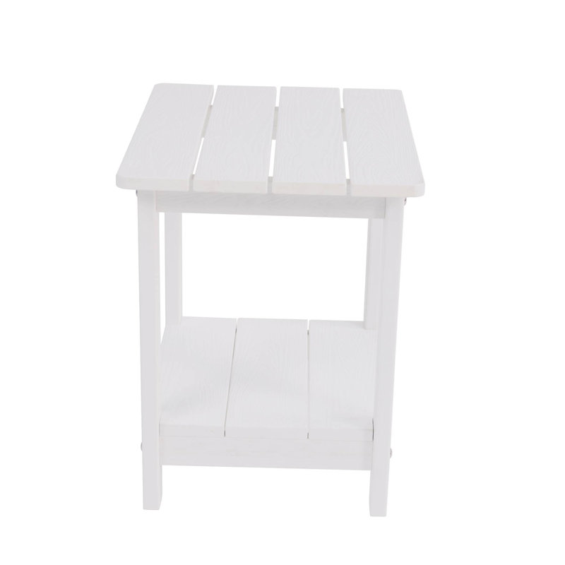 Tables de bout doubles avec rangement, Hanches blanches, extérieur rustique moderne
