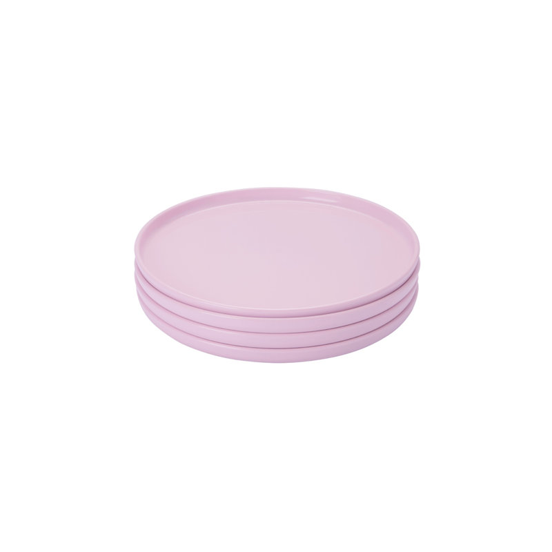 4 Plate Set | Pink, Pink