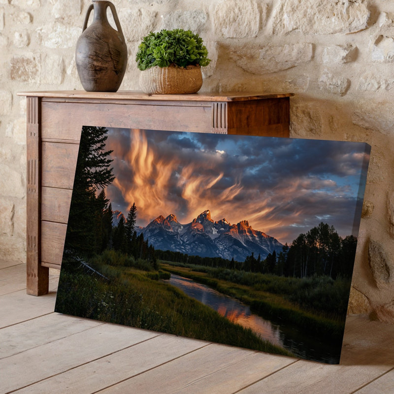 Toile, "Un paysage de montagne à couper le souffle au coucher du soleil", impressionnant, impressionnant, H 9 po x l 12 po